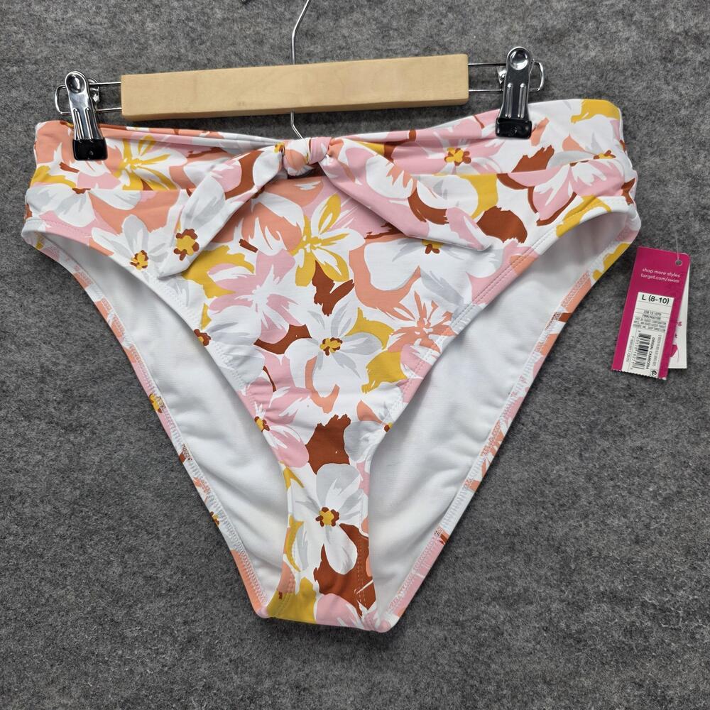 Xhilaration Bikini Bottom Womens Large High Waist High Leg Floral Swim